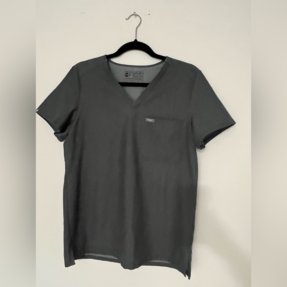 Figs Scrub Top One Pocket Style Grey Size Small